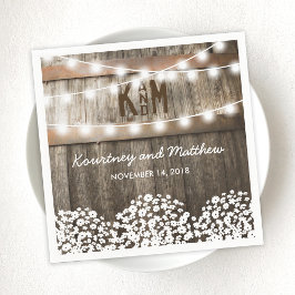 Gipskraut Rustikale Hochzeit Serviette