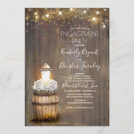 Gipskraut Rustikale Laterneneinsatzpartei Einladung