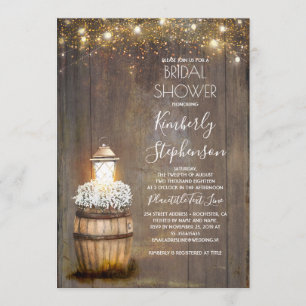 Gipskraut Rustikales Lanterschiff Brautparty Einladung