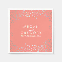 Gipskraut Silver Coral Wedding Serviette