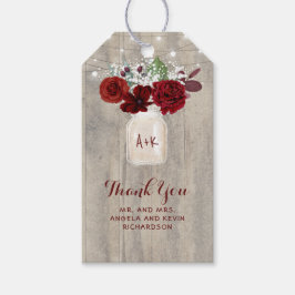 Gipskraut und Burgund Blume Rustikale Hochzeit Geschenkanhänger