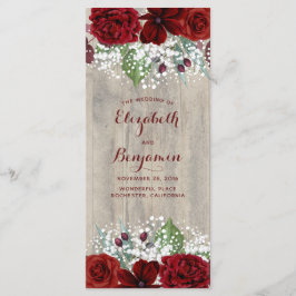 Gipskraut und Burgund Blume Rustikale Programme