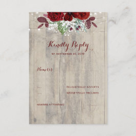 Gipskraut und Burgund Blume Rustikales UAWG RSVP Karte