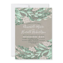 Gipskraut und Grüne Elegante Rustikale Hochzeit