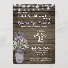 Gipskraut und Lavendel Rustikales Brautparty Einladung