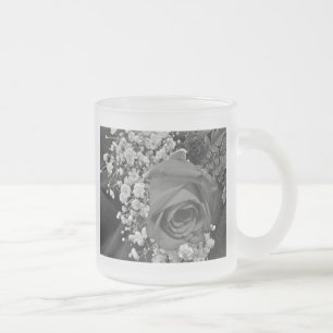 Gipskraut und Rose - grau Mattglastasse