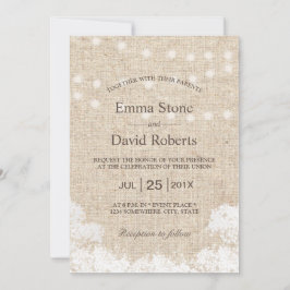 Gipskraut- und Strandlicht Rustikale Hochzeit Einladung