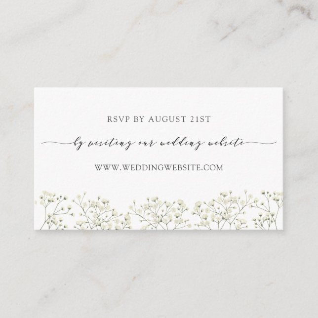 Gipskraut Wedding RSVP Online ENC Begleitkarte (Vorderseite)
