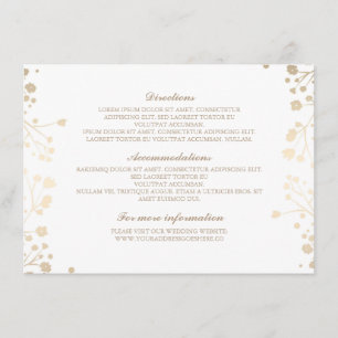 Gipskraut-weiße Hochzeits-Details - Informationen Begleitkarte