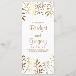 Gipskraut White and Gold Hochzeitsprogramme Programm