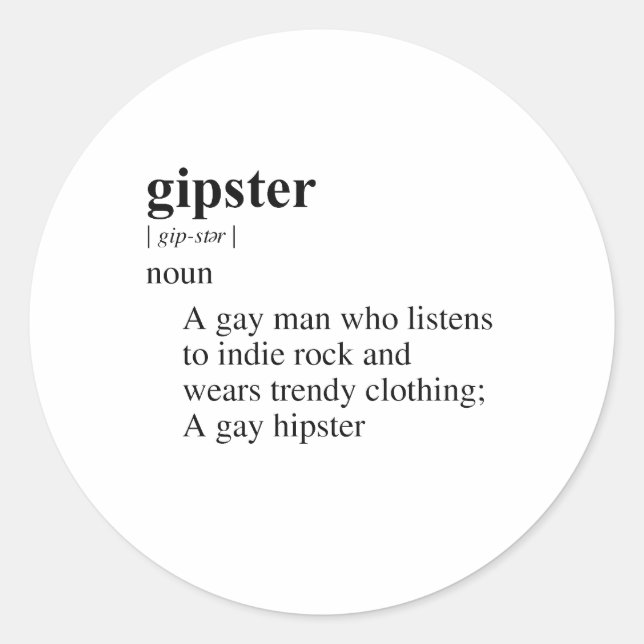 GIPSTER RUNDER AUFKLEBER (Vorderseite)