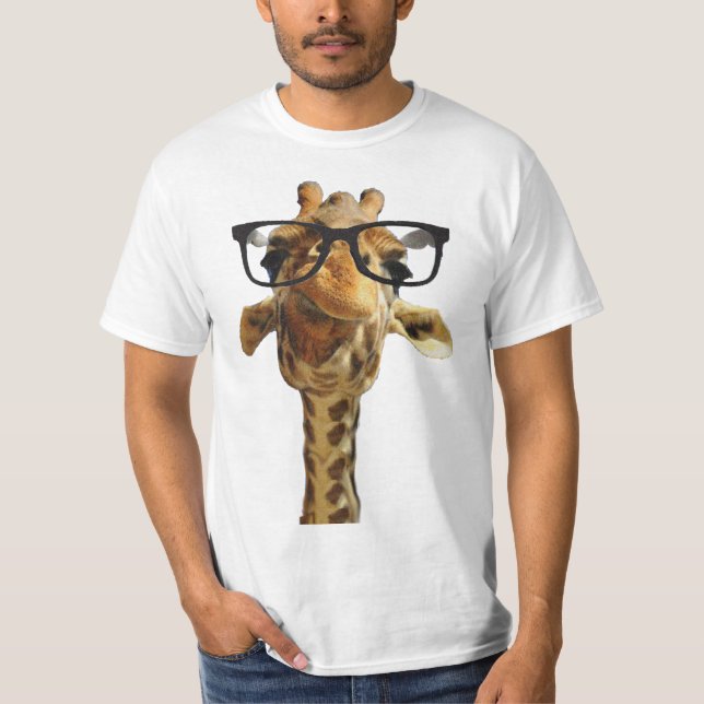 giraff T - Shirtentwurfs-Geschenkidee der Gläser T-Shirt (Vorderseite)