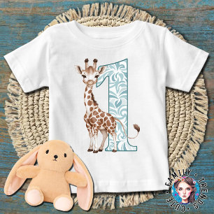 Giraffe 1. Geburtstag Baby T-shirt