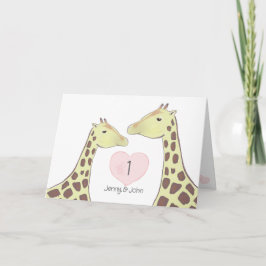 Giraffe 1. Hochzeitstag Karte