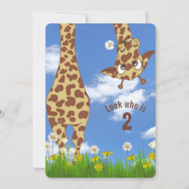 Giraffe 2. Geburtstags-Party Einladung
