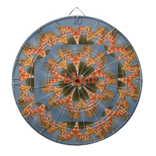 Giraffe Abstract Art Druck Dartscheibe (vorne)