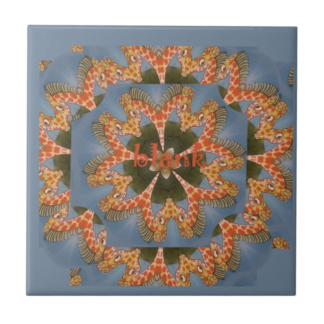 Giraffe Abstract Art Druck Fliese (Vorderseite)