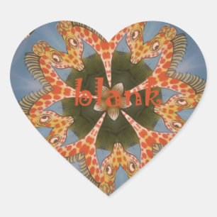 Giraffe Abstrakte Kunstdrucke Herz-Aufkleber