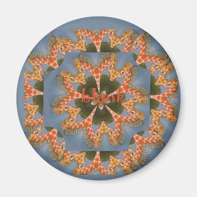 Giraffe Abstrakte Kunstdrucke Magnet (Vorne)