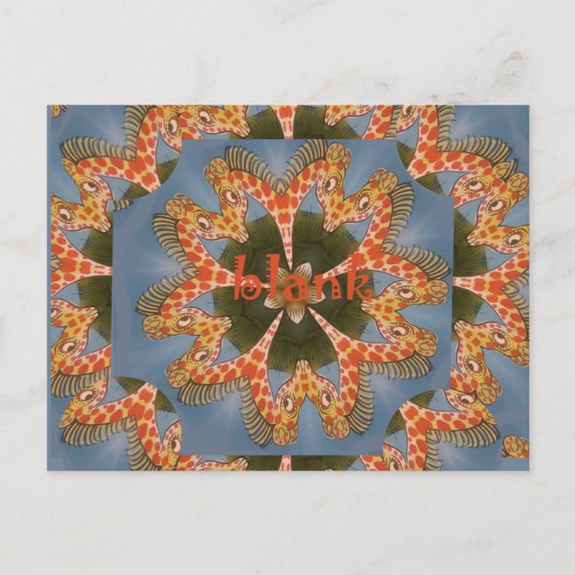 Giraffe Abstrakte Kunstdrucke Postkarte (Vorderseite)
