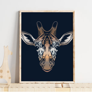 Giraffe African Print   Elegante Giraffe Tierart Poster