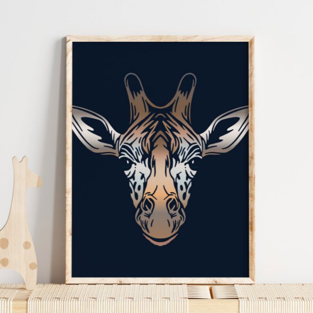Giraffe African Print | Elegante Giraffe Tierart Poster (Von Creator hochgeladen)