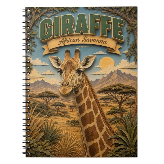 Giraffe Afrikanische Savanne POPCUT Notizblock (Vorderseite)