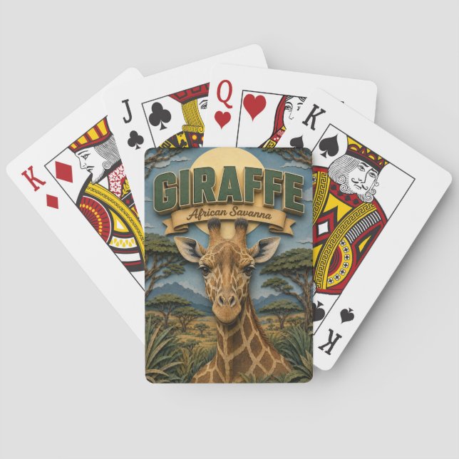 Giraffe Afrikanische Savanne POPCUT Spielkarten (Rückseite)