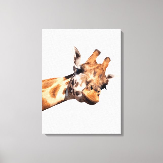 Giraffe afrikanisches Tierportrait Leinwanddruck (Vorderseite)