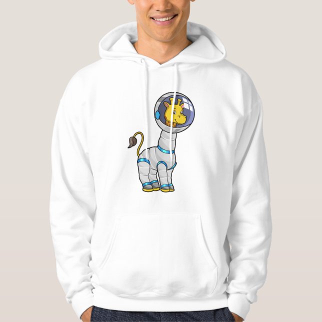 Giraffe als Astronaut in Glass-Sphäre Hoodie (Vorderseite)