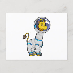 Giraffe als Astronaut in Glass-Sphäre Postkarte