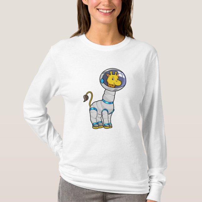Giraffe als Astronaut in Glass-Sphäre T-Shirt (Vorderseite)