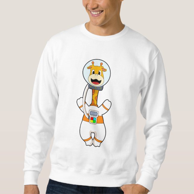 Giraffe als Astronaut in Kostüm Sweatshirt (Vorderseite)