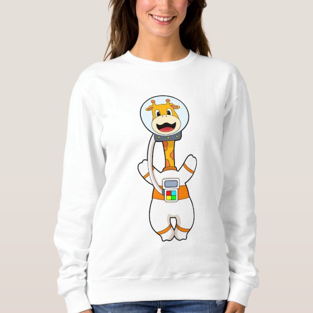 Giraffe als Astronaut in Kostüm Sweatshirt (Vorderseite)