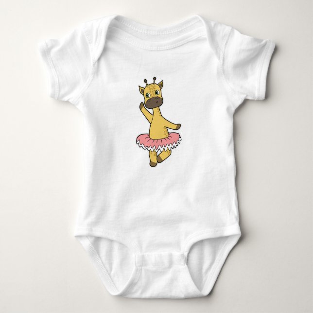 Giraffe als Ballerina im Ballett mit Rock Baby Strampler (Vorderseite)
