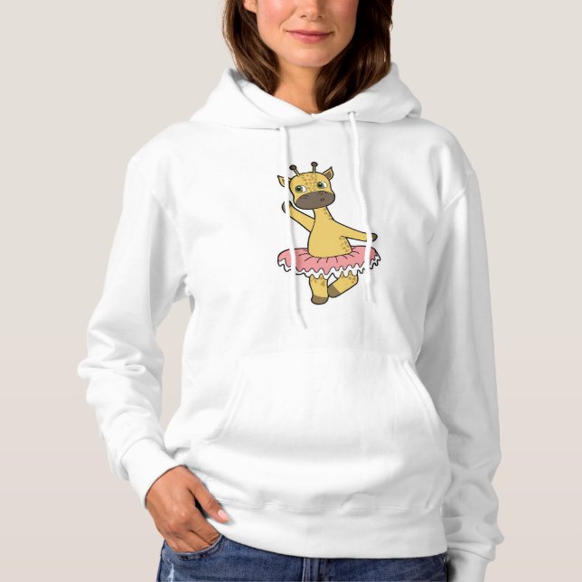 Giraffe als Ballerina im Ballett mit Rock Hoodie (Vorderseite)