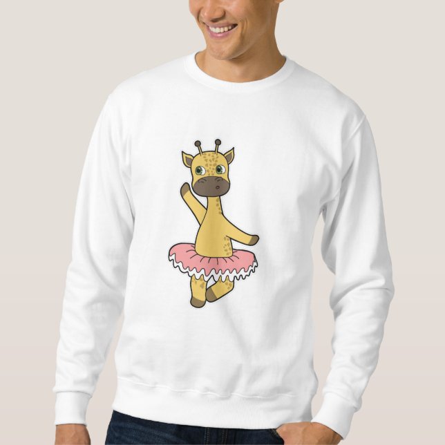 Giraffe als Ballerina im Ballett mit Rock Sweatshirt (Vorderseite)