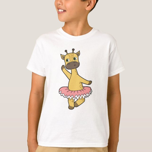 Giraffe als Ballerina im Ballett mit Rock T-Shirt (Vorderseite)