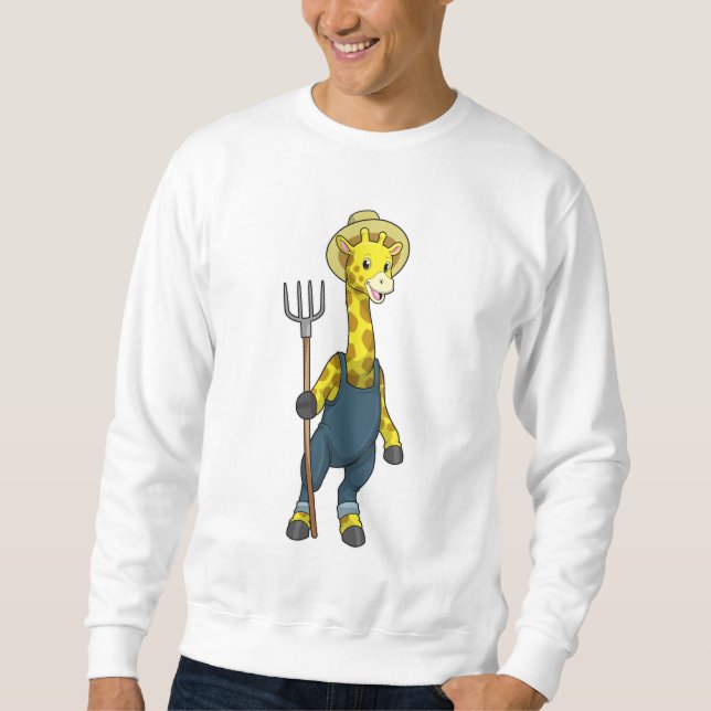 Giraffe als Bauer mit Pitchfork Sweatshirt (Vorderseite)