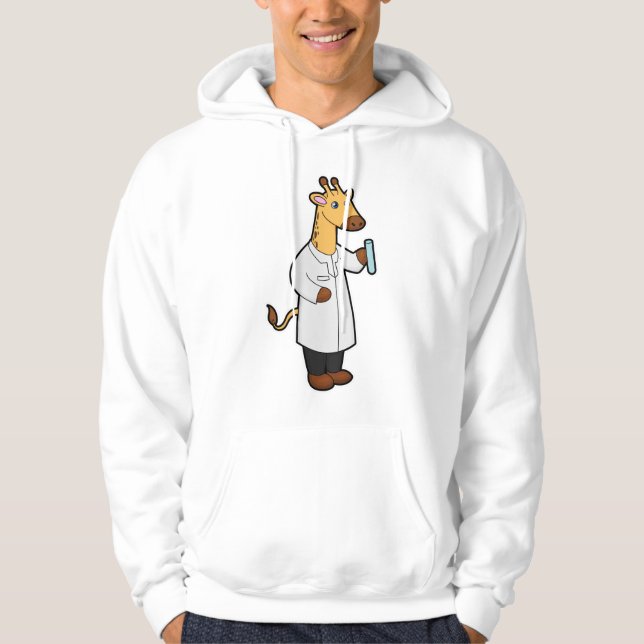 Giraffe als Doctor mit Testrohr Hoodie (Vorderseite)