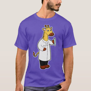 Giraffe als Doctor mit Testrohr T-Shirt