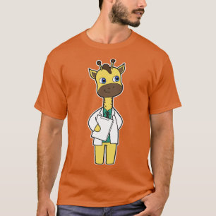 Giraffe als Doktor mit Notepad T-Shirt