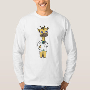 Giraffe als Doktor mit Notepad T-Shirt