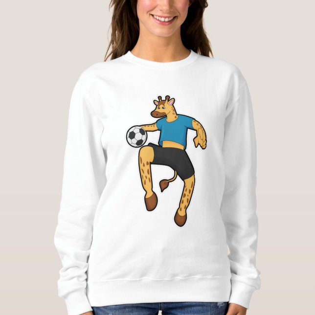 Giraffe als Fußballspieler mit Fußball Sweatshirt (Vorderseite)
