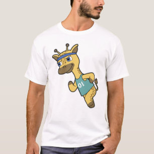 Giraffe als Jogger beim Laufen mit Headband T-Shirt