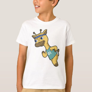 Giraffe als Jogger beim Laufen mit Headband T-Shirt