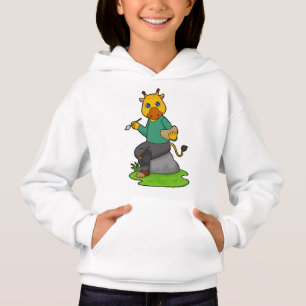 Giraffe als Maler mit Pinsel Hoodie
