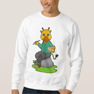 Giraffe als Maler mit Pinsel Sweatshirt