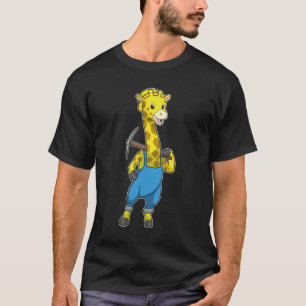 Giraffe als Miner mit Pickaxe T-Shirt
