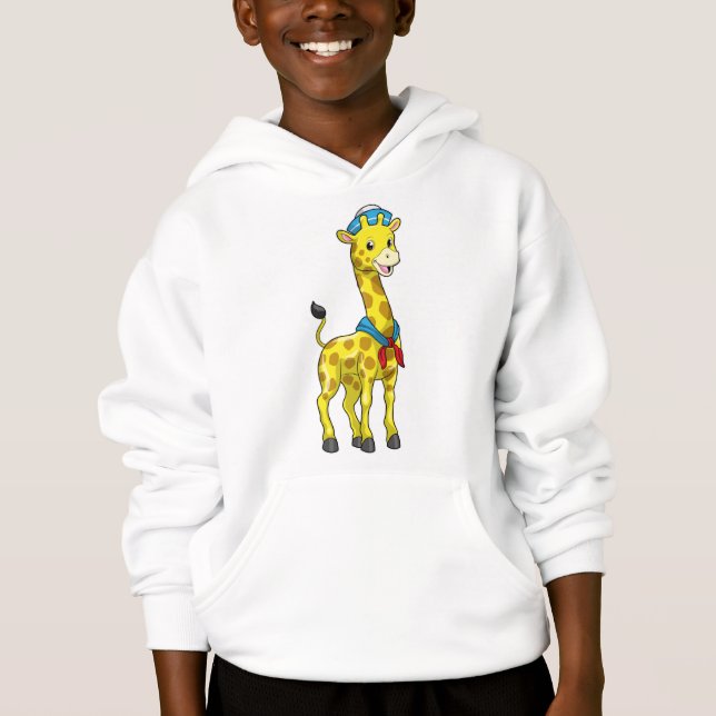 Giraffe als Seeleute mit Sailor-Hut Hoodie (Vorderseite)